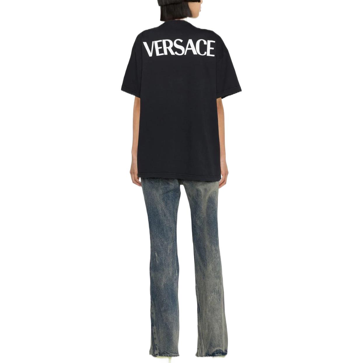 (Women) VERSACE SS23  Black Crewneck Short Sleeve T-Shirt 1009548-1A07261-1B000 圖 4