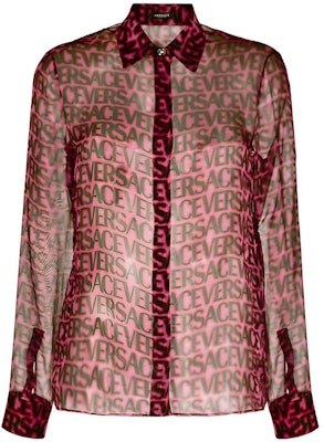 (W) VERSACE SS23 黑色透視印花logo紐扣襯衫 1008228-1A07274-5BA50 Buy (W) VERSACE SS23 黑色透視印花logo紐扣襯衫 1008228-1A07274-5BA50