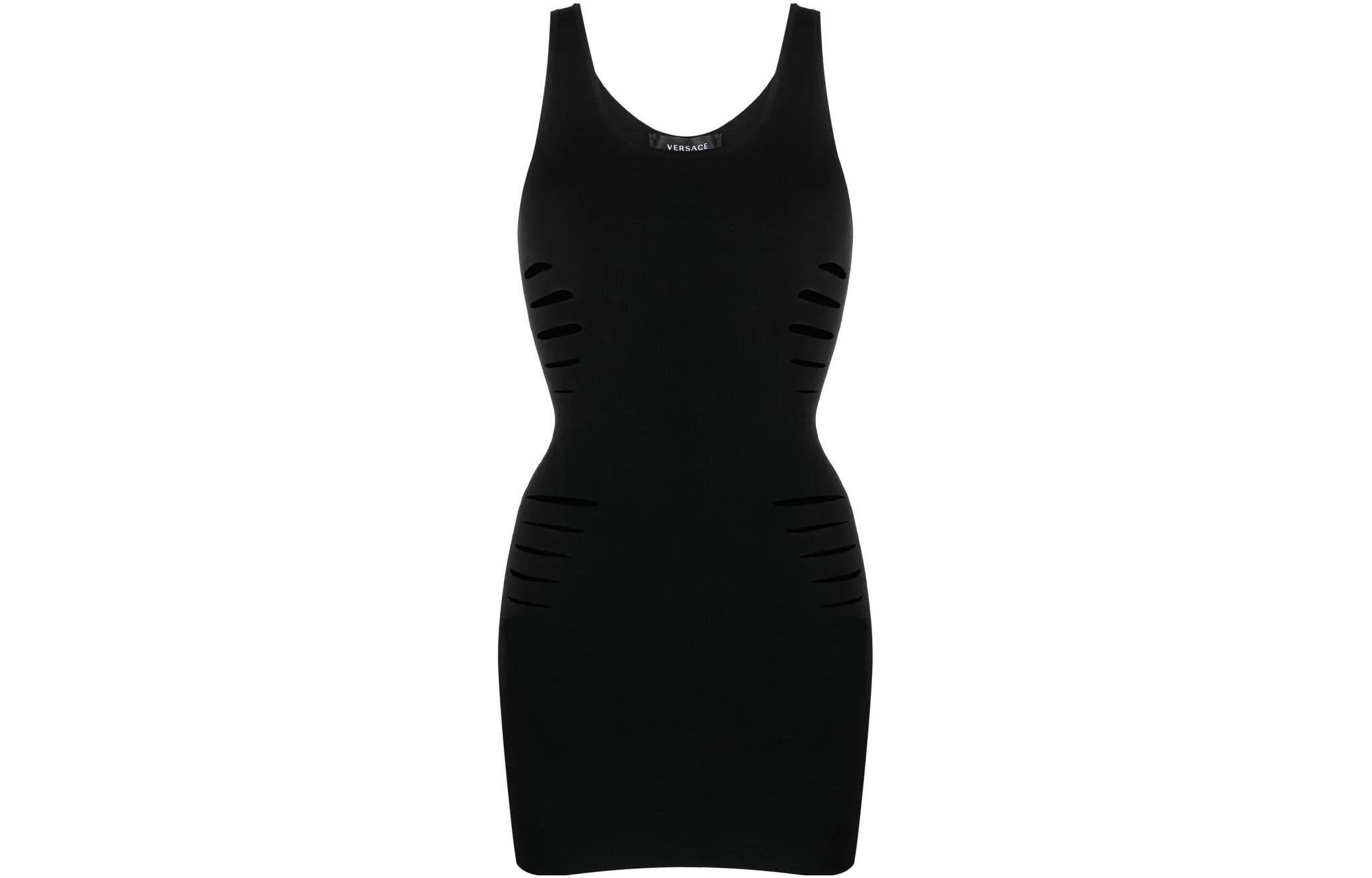 Order (W) VERSACE SS23 黑色無袖鏤空針織洋裝 10099781-A07172-1B000