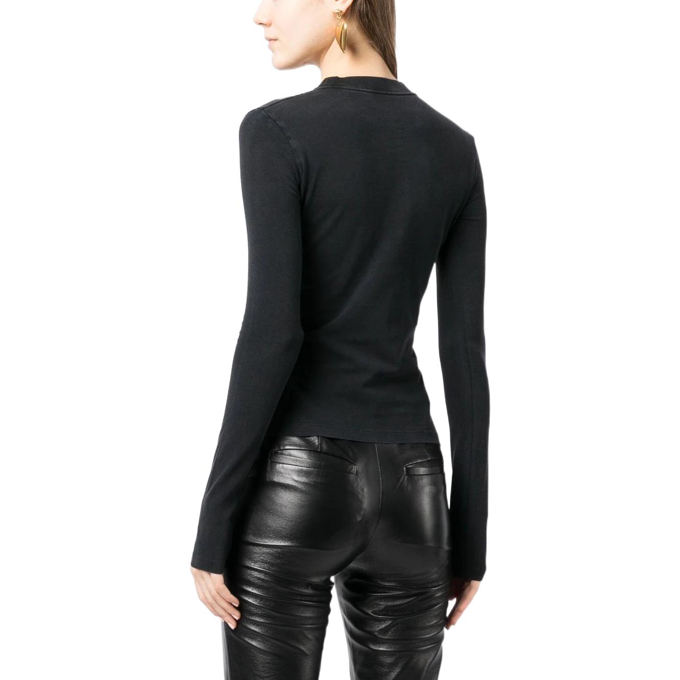 (Women) VERSACE SS23  Black Slim-Fit Logo Print Crew Neck Long Sleeve T-Shirt 1008002-1A06534-2B110 圖 4