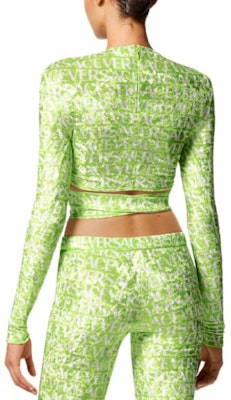 (W) VERSACE SS23 Top Lengan Panjang Crop Hijau dengan Cetakan Logo Silang. 1008267-1A06579-5G300 Purchase (W) VERSACE SS23 Top Lengan Panjang Crop Hijau dengan Cetakan Logo Silang. 1008267-1A06579-5G300