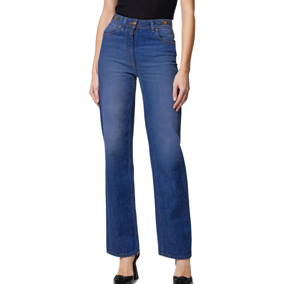 (Women) VERSACE SS23  High-Waisted Straight-Leg Jeans Blue 1011519-1A07079-1D100 圖 4