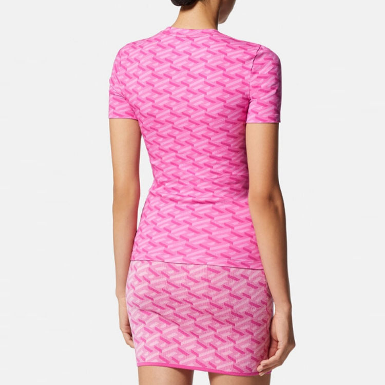 (Women) VERSACE SS23  Pink Cartoon Bunny Logo Print Short Sleeve T-Shirt. 1009270-1A06686-5P780 圖 4