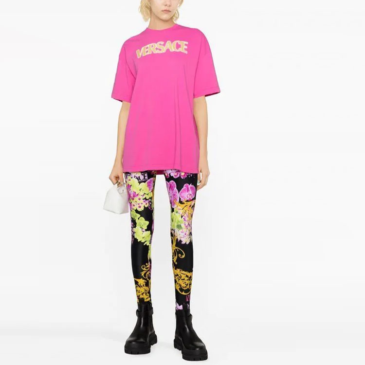 (Women) VERSACE SS23  Pink Logo Print Casual Short Sleeve T-Shirt. 1008174-1A06534-2PA50 圖 3