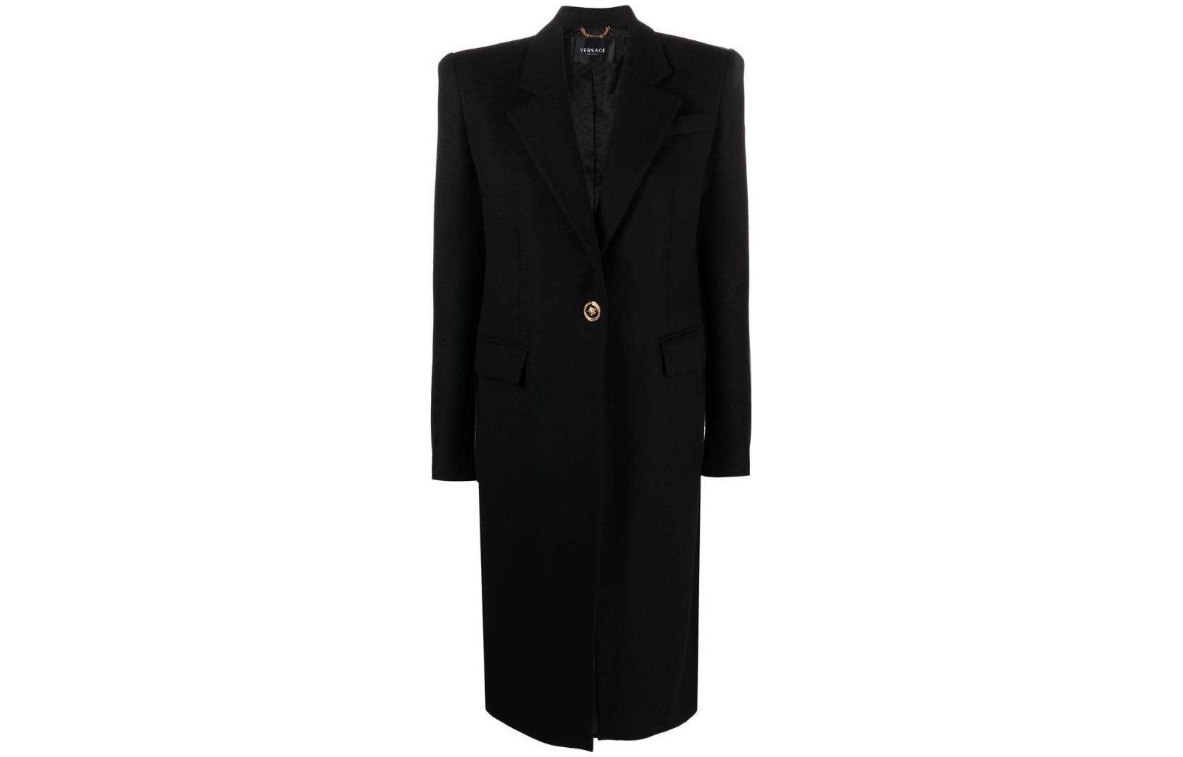 Order (W) VERSACE SS23 素色翻領長袖外套 黑色 1009162-1A05411-1B000