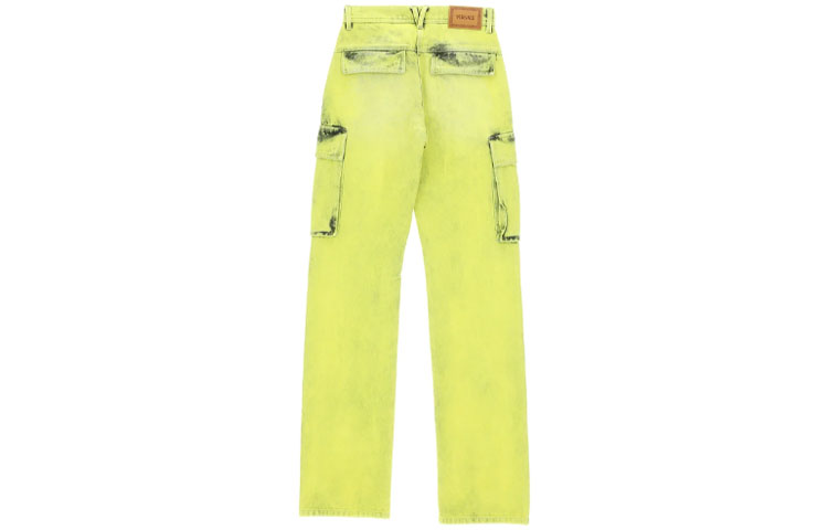Lookbook (Women) VERSACE SS23  Yellow Straight-Leg Jeans with Logo Appliqué 1010058-1A07239-2D780