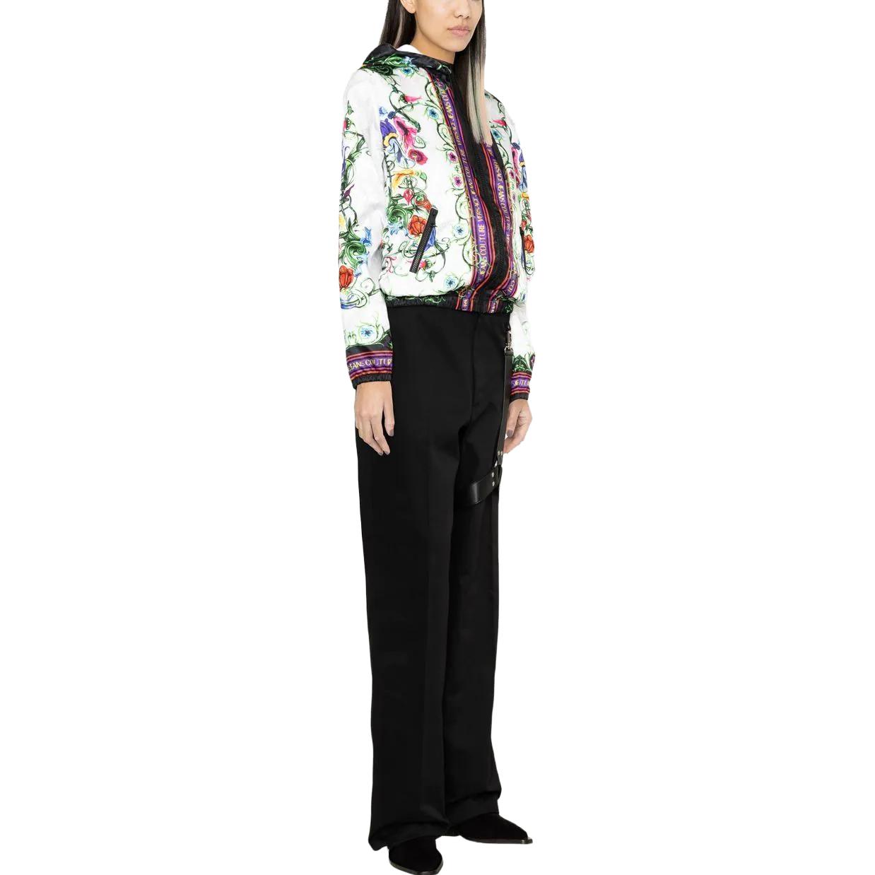 Purchase (Women) VERSACE SS23 Floral Satin Hooded Bomber Jacket  Multicolor 74HAS40-1CQS52-31G03