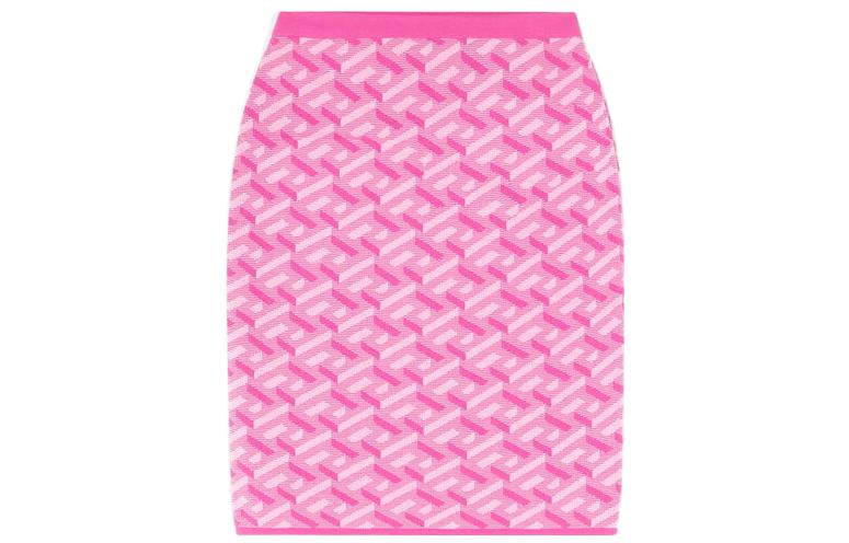 Order (W) Falda de punto jacquard geométrica rosa Año Nuevo Lunar Mujer VERSACE SS23 1009267-1A06677-5P780