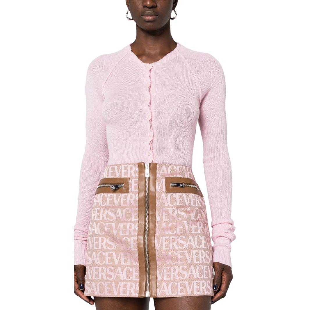 Shop (W) ヴェルサーチ SS23 ピンクロゴジャカードデザインミニスカート レディースファッション 1010926-1A08206-2PL50