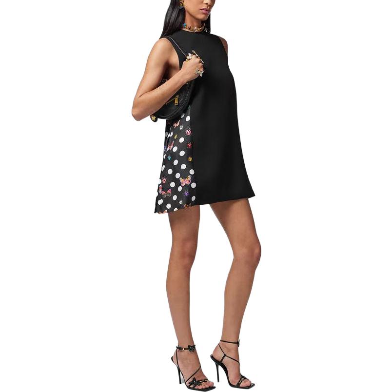 Details for (Women) VERSACE SS23 Polka Dot Butterfly Print Sleeveless Dress Women’s Black 1011635-1A08561-5B020
