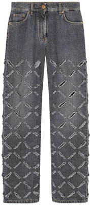 (Women) VERSACE SS23 Resort Distressed Button-Fly Straight Jeans Women Grey 1009086-1A05811-1D430 Buy (Women) VERSACE SS23 Resort Distressed Button-Fly Straight Jeans Women Grey 1009086-1A05811-1D430