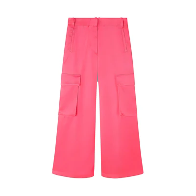 (Women) VERSACE SS23 Solid Straight-Leg Cargo Pants Women’s Pink 1010803-1A06838-1PM60