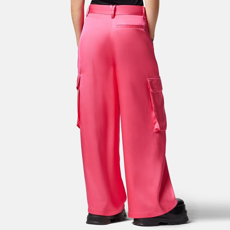 Shop (Women) VERSACE SS23 Solid Straight-Leg Cargo Pants Women’s Pink 1010803-1A06838-1PM60