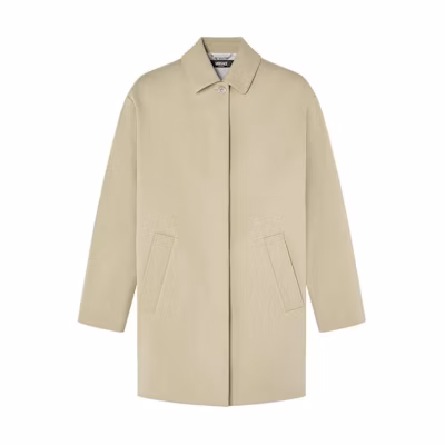 (Women) VERSACE SS24 Beige Single-Breasted Long Sleeve Coat. 1015077-1A10770-1KD40