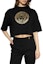 Lookbook (Women) VERSACE SS24 Black Short Sleeve Logo Print Crop Top Tee. 1014275-1A11608-2B150
