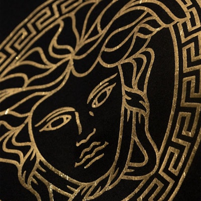 (Women) VERSACE SS24 Black Short Sleeve Logo Print Crop Top Tee. 1014275-1A11608-2B150 Details for (Women) VERSACE SS24 Black Short Sleeve Logo Print Crop Top Tee. 1014275-1A11608-2B150