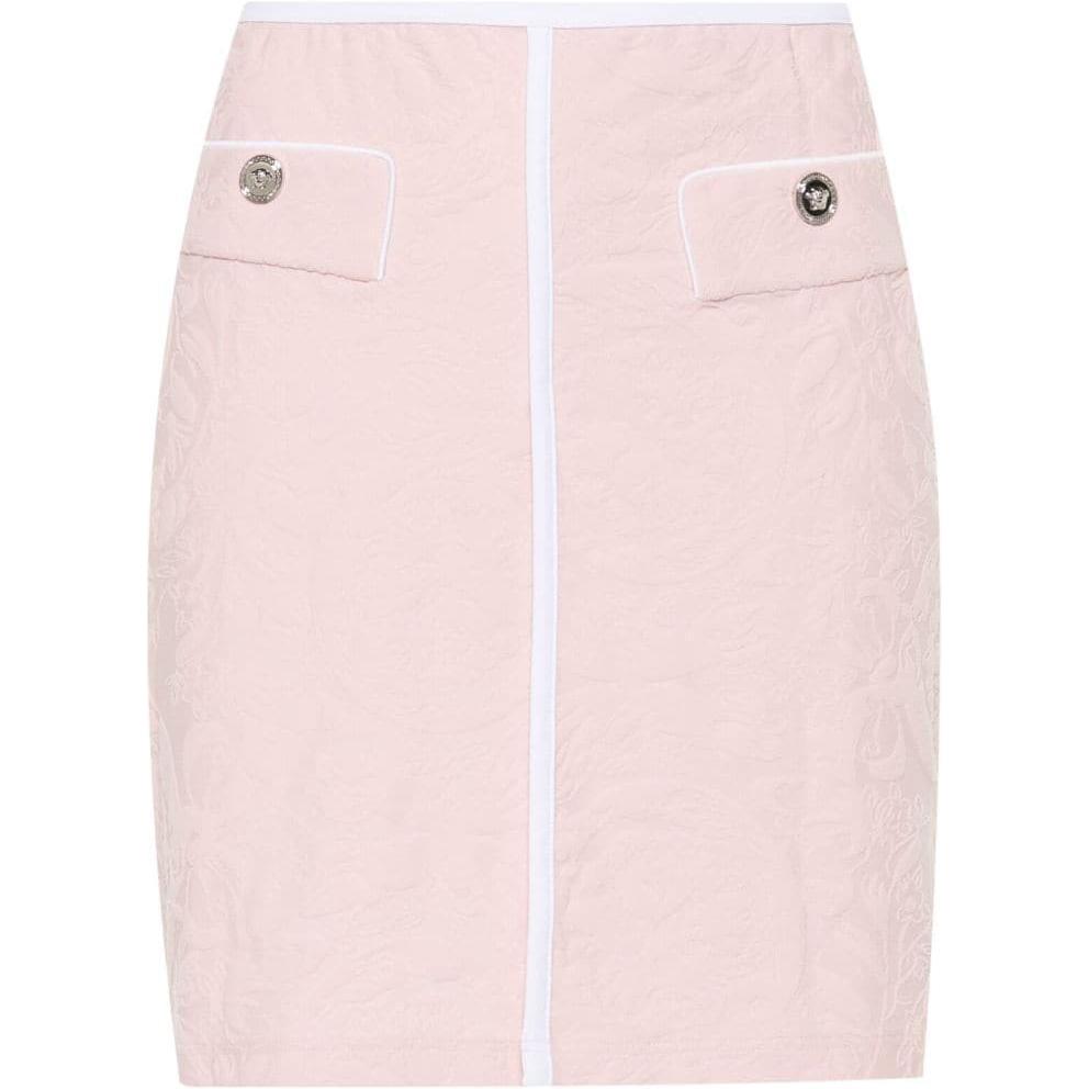 (Women) VERSACE SS24  Pink Baroque Jacquard Casual Skirt 1014815-1A10479