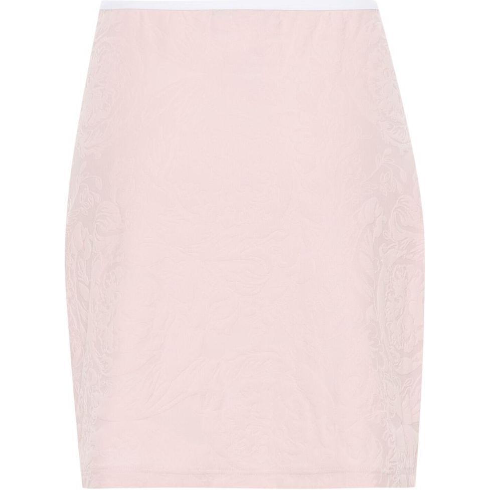 Lookbook (W) 베르사체 SS24 핑크 바로크 자카드 캐주얼 스커트 1014815-1A10479