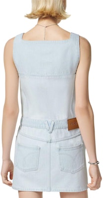 (W) ヴェルサーチ SS24 スクエアネックラインとゴムウエストのブルー袖なしドレス 1015044-1A10425-1D700 Shop (W) ヴェルサーチ SS24 スクエアネックラインとゴムウエストのブルー袖なしドレス 1015044-1A10425-1D700