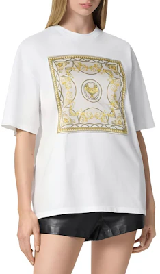 (W) VERSACE SS24 白色花卉印花圓領直版T恤 1016291-1A11722-2W070 Lookbook (W) VERSACE SS24 白色花卉印花圓領直版T恤 1016291-1A11722-2W070