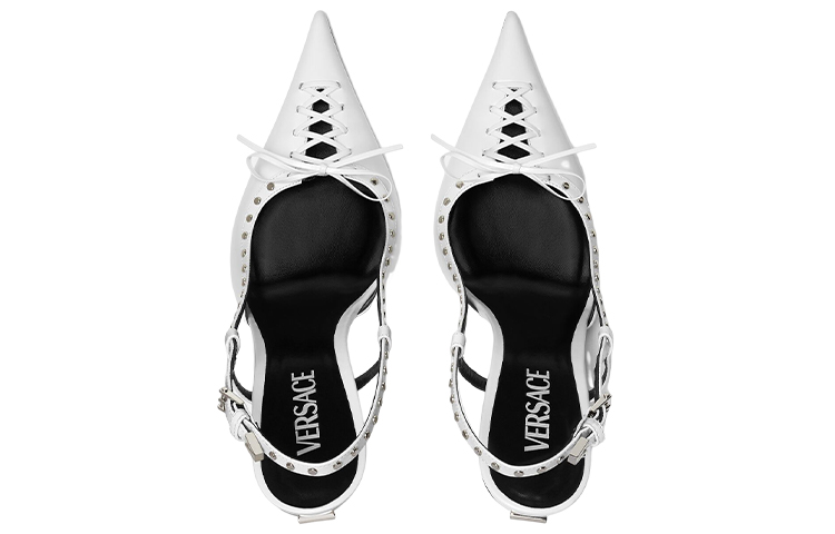 Shop (W) Versace Tumit Tinggi Hujung Runcing 'Putih' 1008205-1A06446_1W00P
