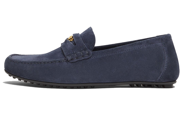 (W) Versace Suede Loafers 'Navy Blue'