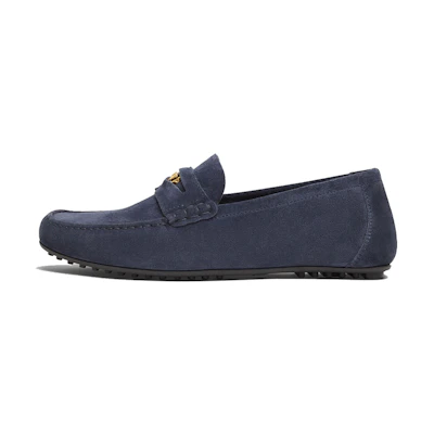 (W) Versace Suede Loafers 'Navy Blue'