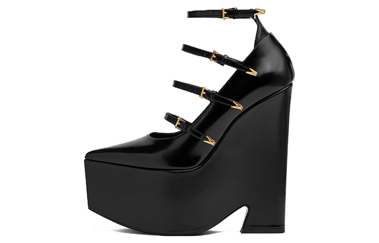 (Women) Versace Tempest Buckle Platform Pumps Black 1009469-DVT51_1B00V