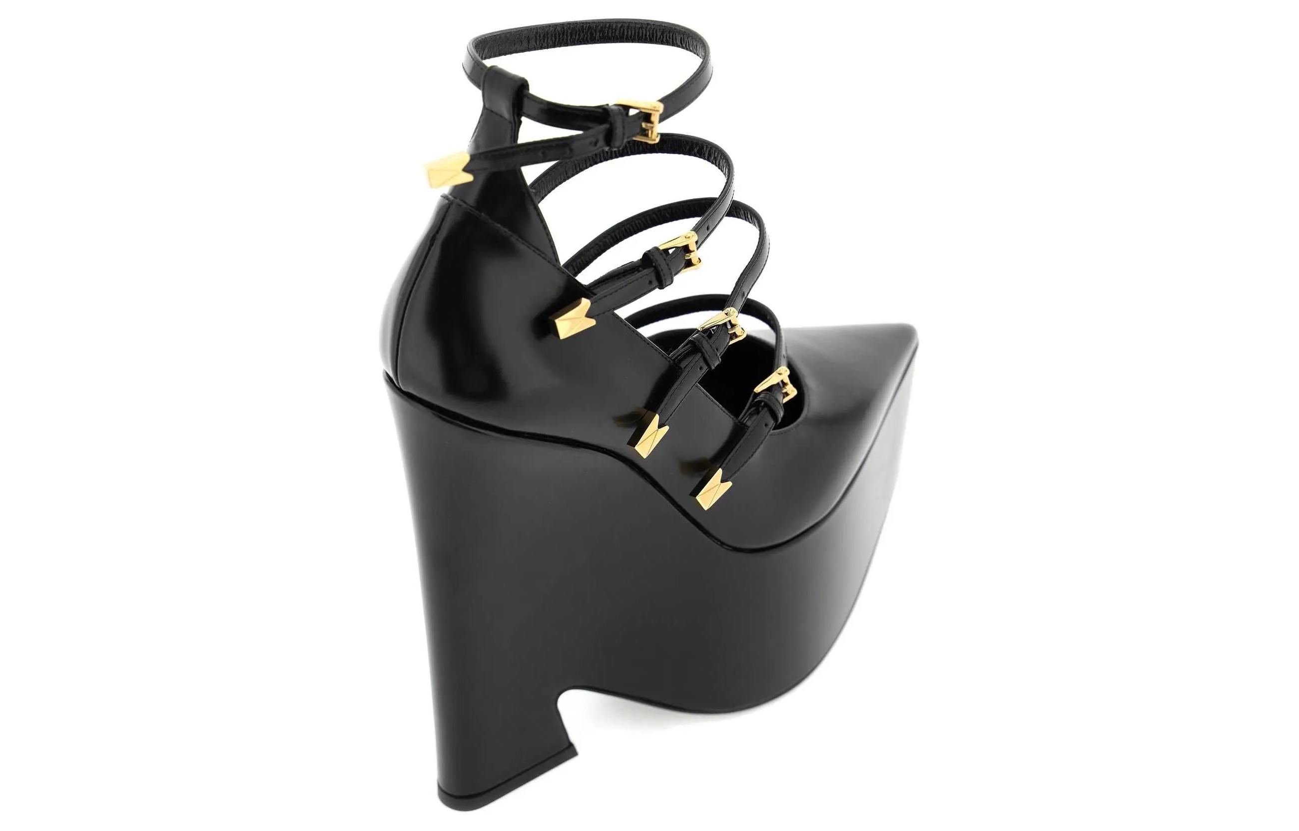 Purchase (W) Versace Tempest Tacones Plataforma Hebilla Negro 1009469-DVT51_1B00V