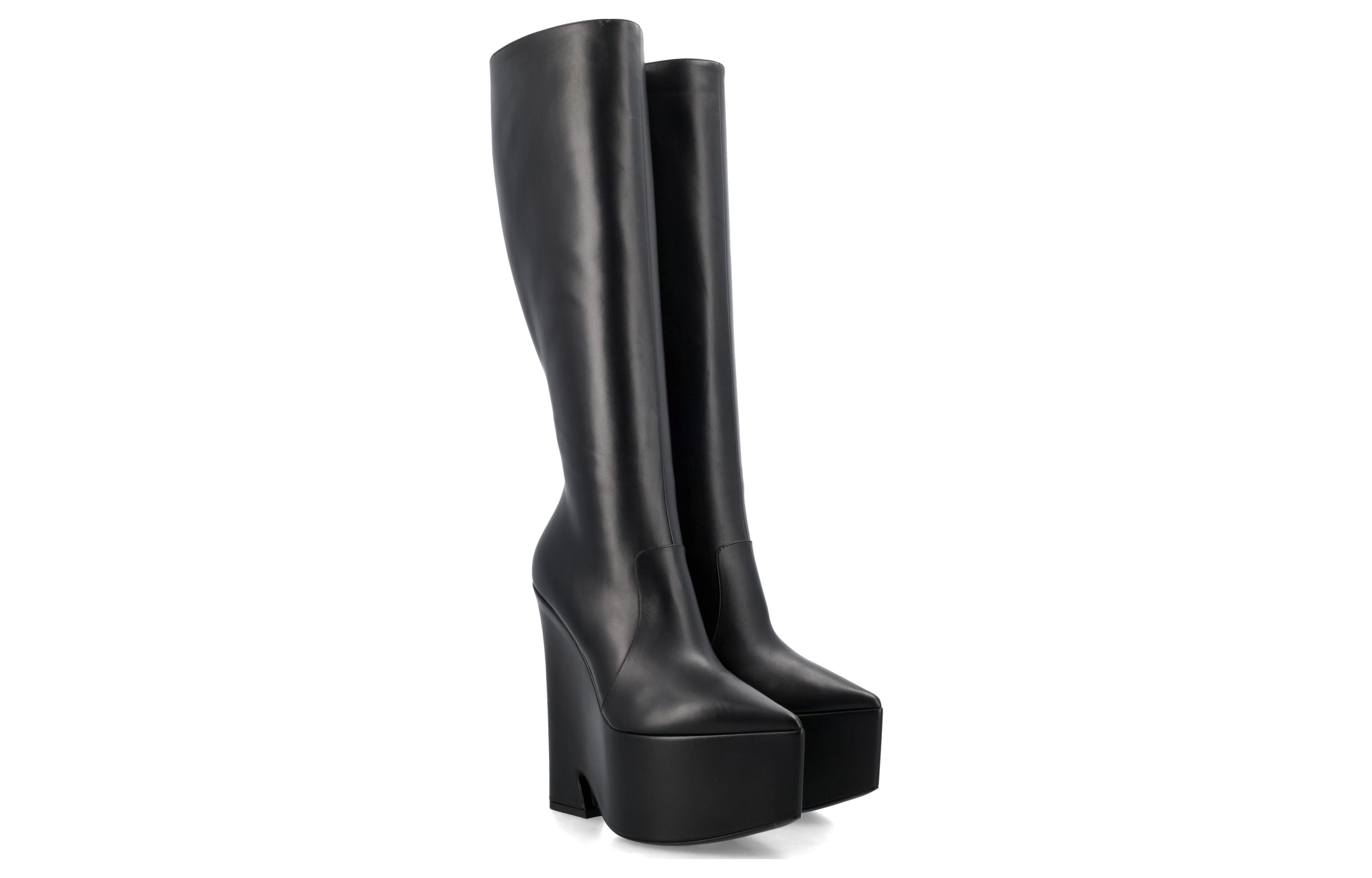 (W) Versace Tempest Leather Zip Platform Boots 'Black' 圖 3