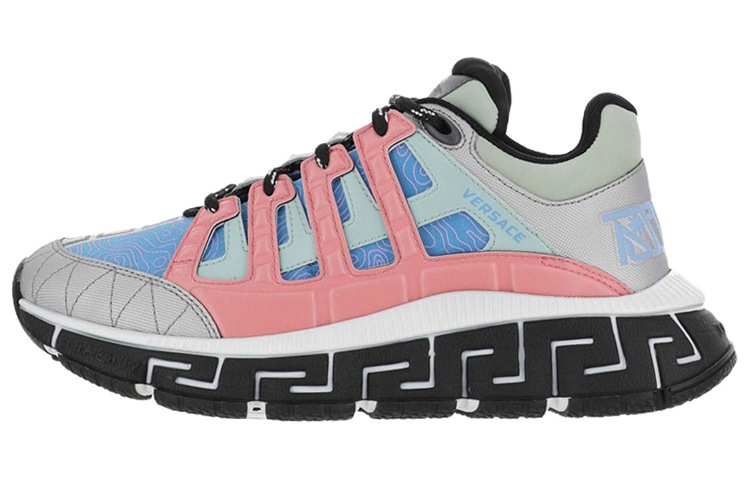 (W) Versace Trigreca 'Barocco Print - Blue Bright Coral'