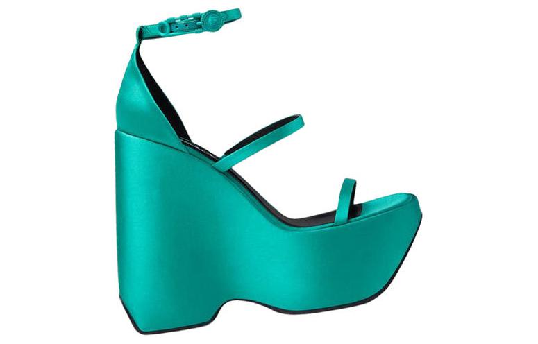 Lookbook VERSACE 范思哲 Triplatform 坡跟涼鞋 女款 藍綠色