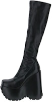 (Women) Versace Triplatform High-Top Boot 'Black Leather' 1005666-1A04283_1B000 (Women) Versace Triplatform High-Top Boot 'Black Leather' 1005666-1A04283_1B000