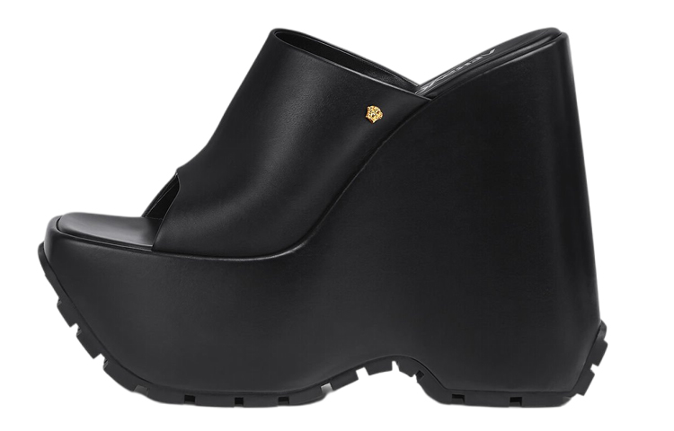 (Women) Versace Triplatform Leather Mule 'Black' 1004671-DVT2P_1B00V