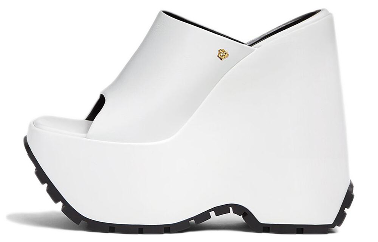 (Women) Versace Triplatform Mule 'White Leather' 1004671-DVT2P_1W00V