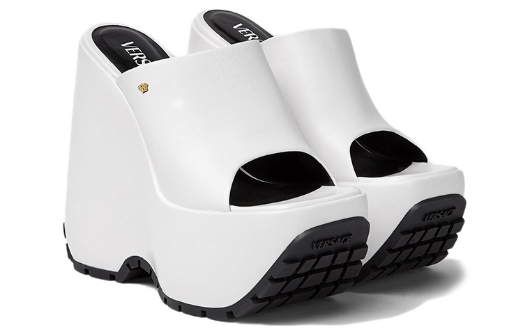 Order (W) Versace Triplatform Mule 'Cuero Blanco' 1004671-DVT2P_1W00V