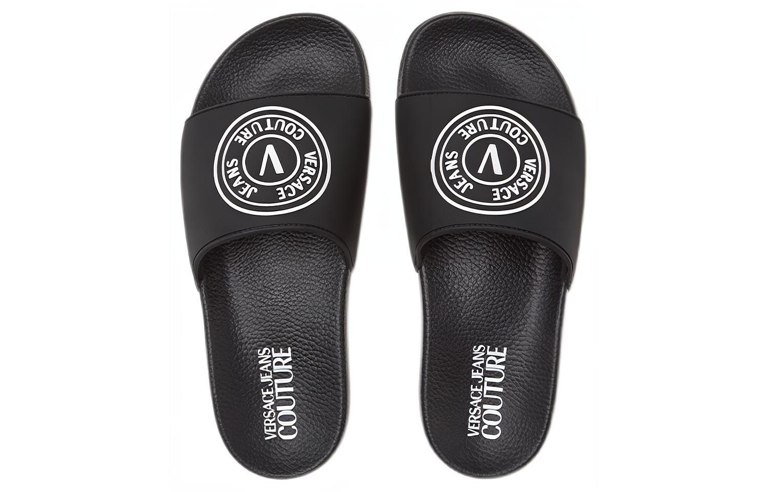 (W) Versace V-Emblem Rubber Slide 'Black' 圖 3