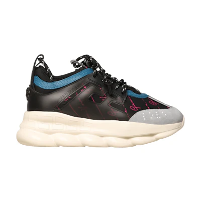 (W) Versace Versace Chain Reaction 'Gianni Versace Signature Print - Black'