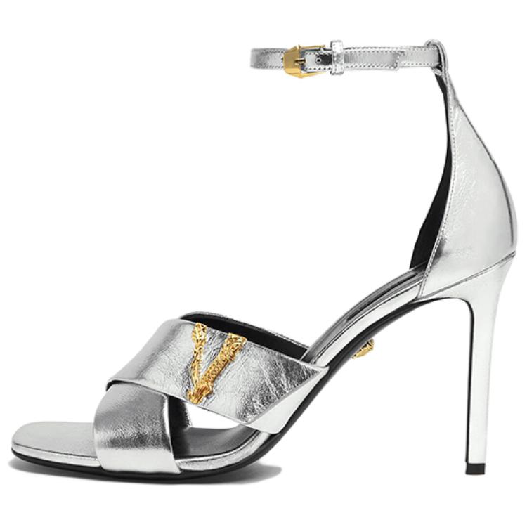 (Women) Versace Virtus High Heel Sandals 'Silver' DST611N-DVL15_1E01V