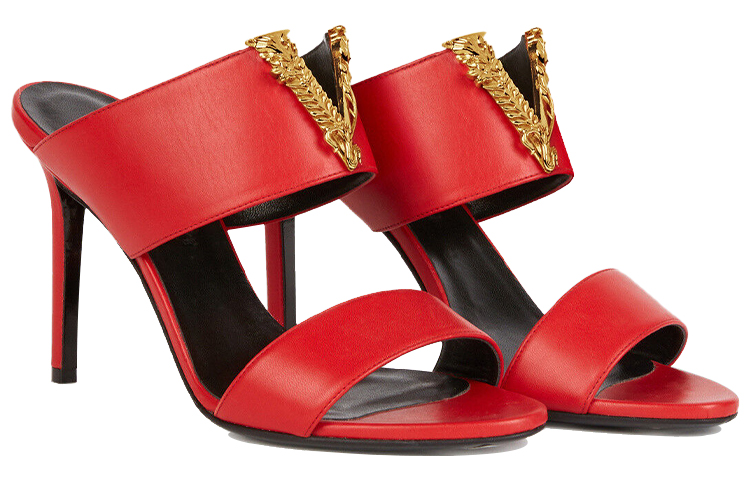(W) Versace Virtus High-Heeled Sandals 'Red' 圖 3
