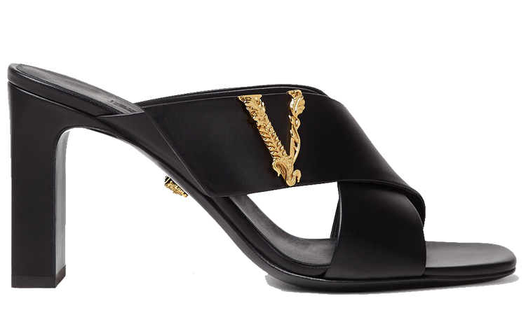 (W) Versace Virtus Leather Mule 'Black' 圖 2