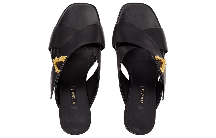 (W) Versace Virtus Leather Mule 'Black' 圖 4