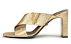Buy (Women) Versace Virtus Leather Mule High-Heeled Sandals 'Gold' DST570M-DVL15_1X00V