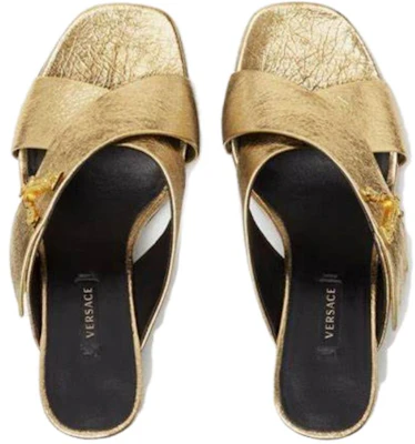 (Women) Versace Virtus Leather Mule High-Heeled Sandals 'Gold' DST570M-DVL15_1X00V Shop (Women) Versace Virtus Leather Mule High-Heeled Sandals 'Gold' DST570M-DVL15_1X00V