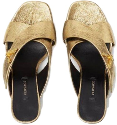 (Women) Versace Virtus Leather Mule High-Heeled Sandals 'Gold' DST570M-DVL15_1X00V Shop (Women) Versace Virtus Leather Mule High-Heeled Sandals 'Gold' DST570M-DVL15_1X00V
