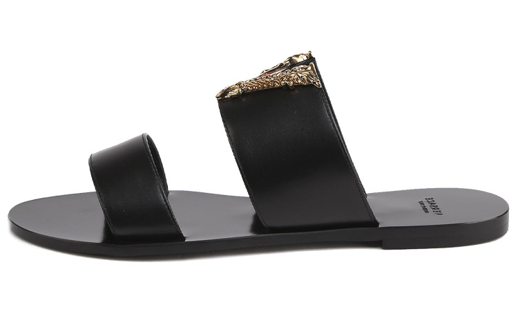 (W) Versace Virtus Leather Slide 'Black'