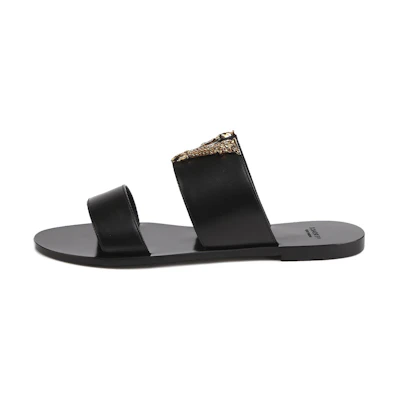 (W) Versace Virtus Leather Slide 'Black'