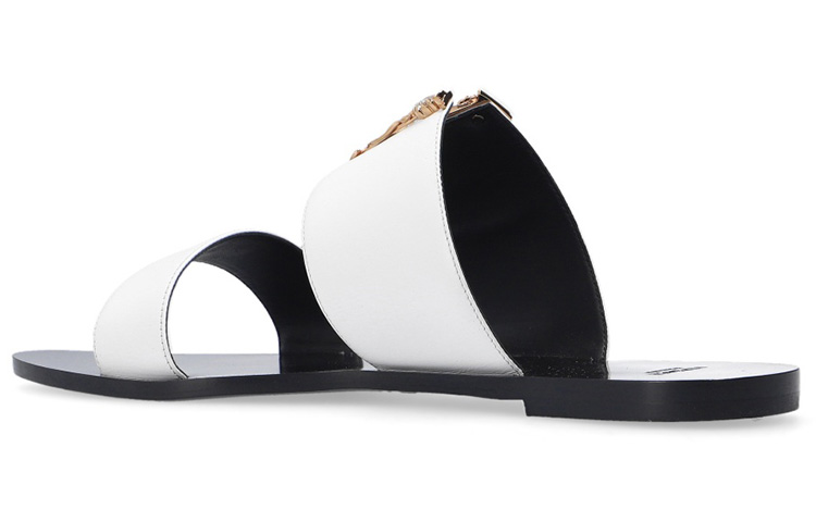 (W) Versace Virtus Leather Slides 'White' 圖 5