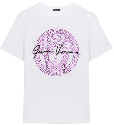 (W) 范思哲 白色短袖圆领Logo印花T恤 A85759-A228806-A3270 Order (W) 范思哲 白色短袖圆领Logo印花T恤 A85759-A228806-A3270