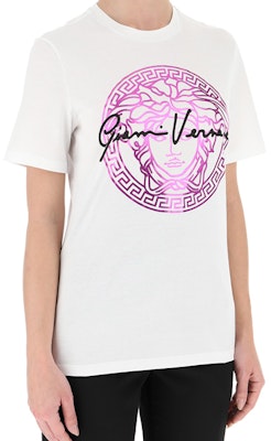 (W) 范思哲 白色短袖圆领Logo印花T恤 A85759-A228806-A3270 Lookbook (W) 范思哲 白色短袖圆领Logo印花T恤 A85759-A228806-A3270